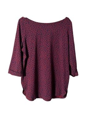 Reitmans shirt three quarter sleeve Floral Polka Dot red blue women’s size XXL